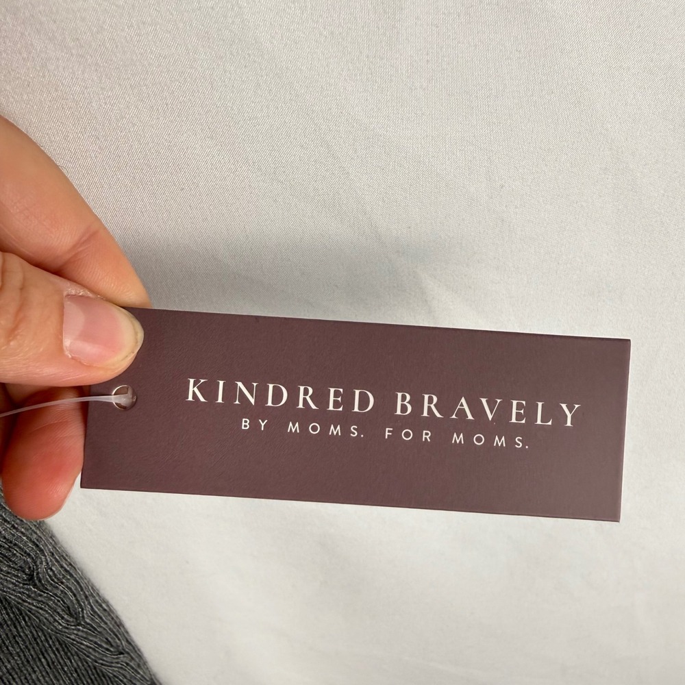 NEW Kindred Bravely Gray Ribbed Nursing‎ Maternity Midi Dress 1X Capsule Minimal - Picture 3 of 8